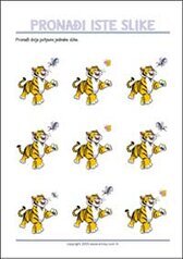 Pronađi dvije jednake slike - besplatni listić za ispis