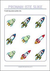 Pronađi dvije jednake slike - besplatni listić za ispis