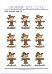 Pronađi dvije jednake slike - vježbe zapažanja za ispis