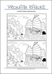 Pronađi 10 razlika - Vježba zapažanja za djecu za ispisivanje