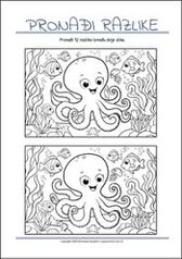 Pronađi 10 razlika - Vježba zapažanja za djecu za ispisivanje