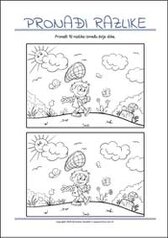 Pronađi 10 razlika - Vježba zapažanja za djecu za ispisivanje