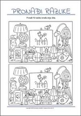 Pronađi 10 razlika - Vježba zapažanja za djecu za ispisivanje