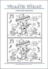 Pronađi 10 razlika - Vježba zapažanja za djecu za ispisivanje