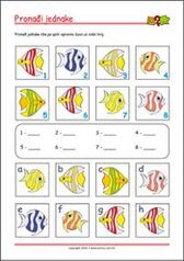 Spoji jednake slike! - radni listići za percepciju i koncentraciju za djecu