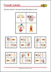 Spoji jednake slike! - radni listići za percepciju i koncentraciju za djecu