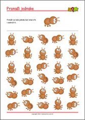 Spoji jednake slike! - radni listići za percepciju i koncentraciju za djecu