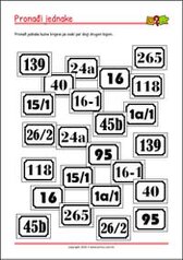 Spoji jednake slike! - radni listići za percepciju i koncentraciju za djecu