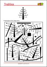 Bor - Pronađi jednaku sliku - radni listići za percepciju i koncentraciju za djecu