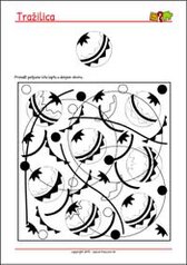 Pronađi jednaku loptu - radni listići za percepciju i koncentraciju za djecu