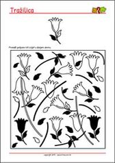 Pronađi jednaki cvijet - radni listići za percepciju i koncentraciju za djecu